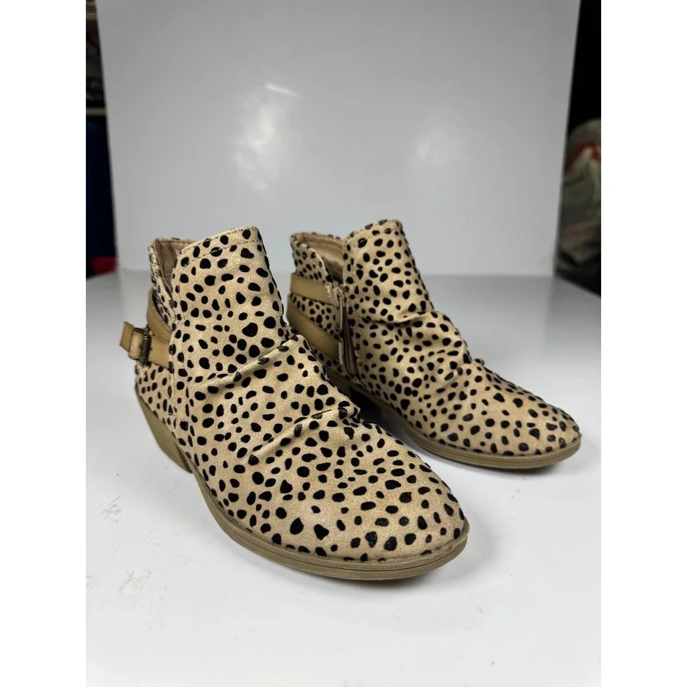 Blowfish Malibu Girls 2 Bootie Sand Pixie‎ Leopard Print Round Toe Ankle Boot